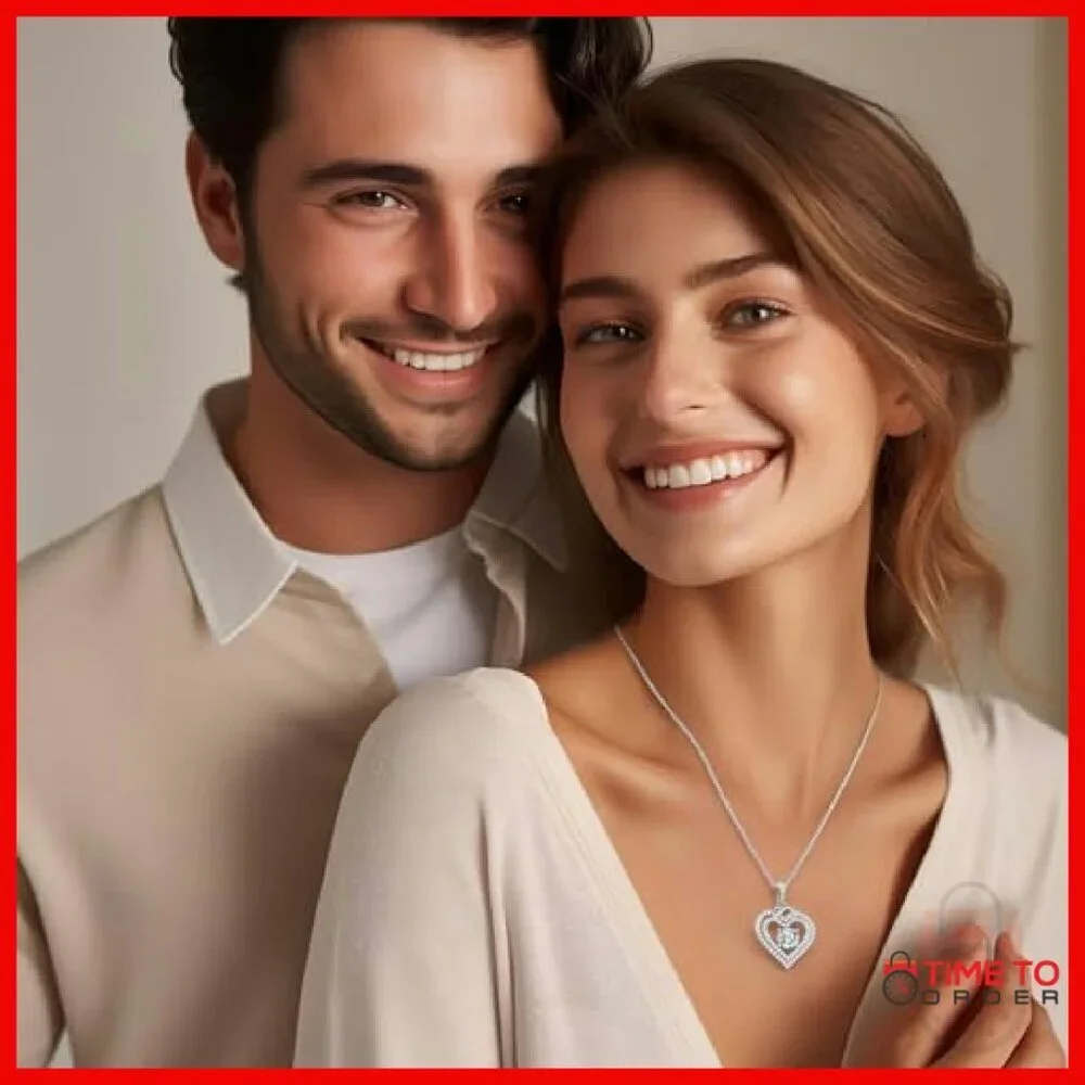 1.5 Carat Moissanite Heart Pendant Necklace 925 Sterling Silver Gift